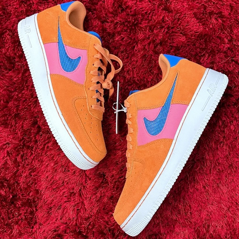 Nike Air Force 1 ‘07 LV8 Orange Trance Shoes 11 White CW7300-800 - Picture 2 of 6